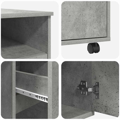 vidaXL Desk with Wheels Concrete Grey Engineered Wood 91 x 50 x 77 cm