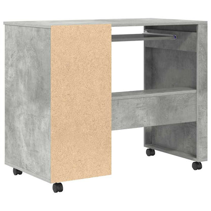 vidaXL Desk with Wheels Concrete Grey 91 x 50 x 77 cm Engineered Wood