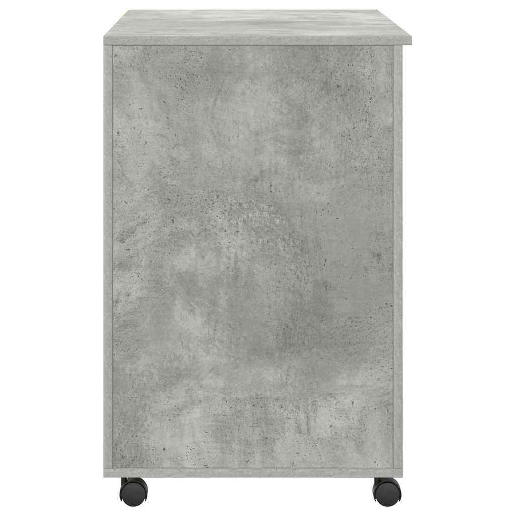 vidaXL Desk with Wheels Concrete Grey 91 x 50 x 77 cm Engineered Wood