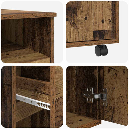 vidaXL Desk with Wheels Old Wood 91 x 50 x 77 cm Engineered Wood