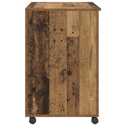 vidaXL Desk with Wheels Old Wood 91 x 50 x 77 cm Engineered Wood