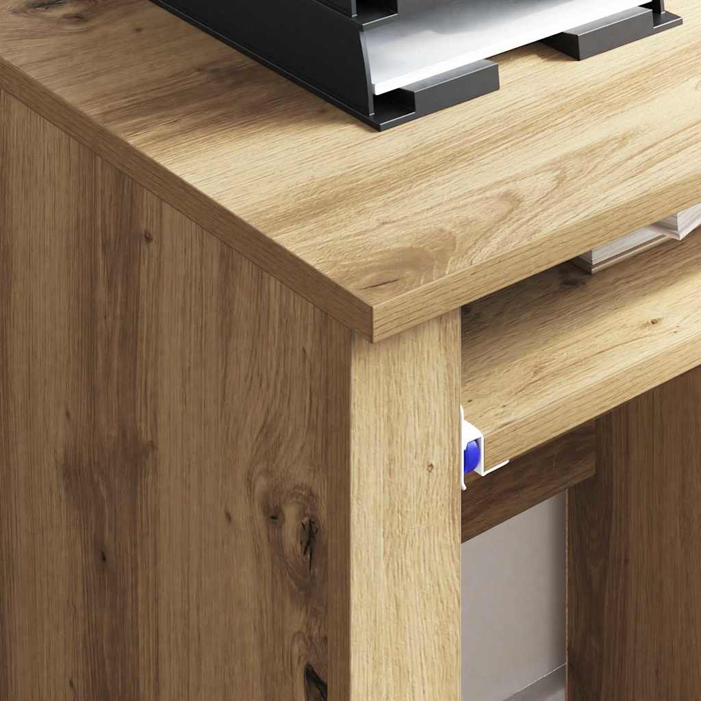 vidaXL Desk with Wheels Artisan Oak 91 x 50 x 77 cm Engineered Wood