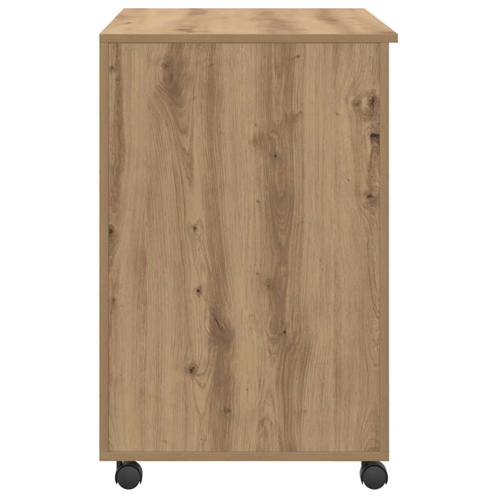 vidaXL Desk with Wheels Artisan Oak 91 x 50 x 77 cm Engineered Wood