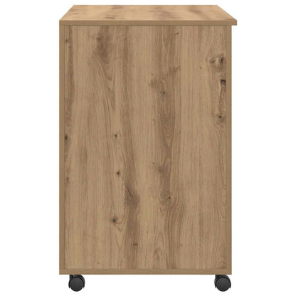 vidaXL Desk with Wheels Artisan Oak 91 x 50 x 77 cm Engineered Wood