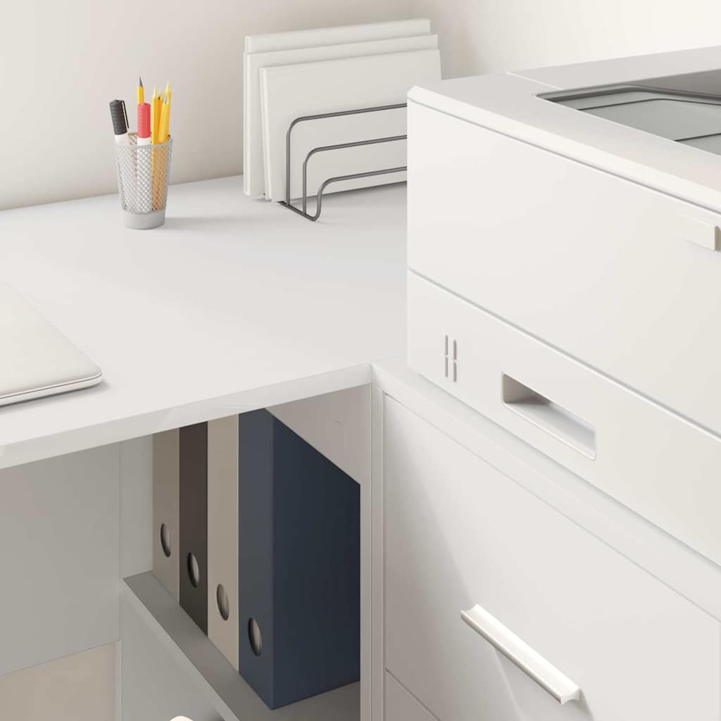 vidaXL Desk with Shelf White 102 x 50 x 75 cm Engineered Wood