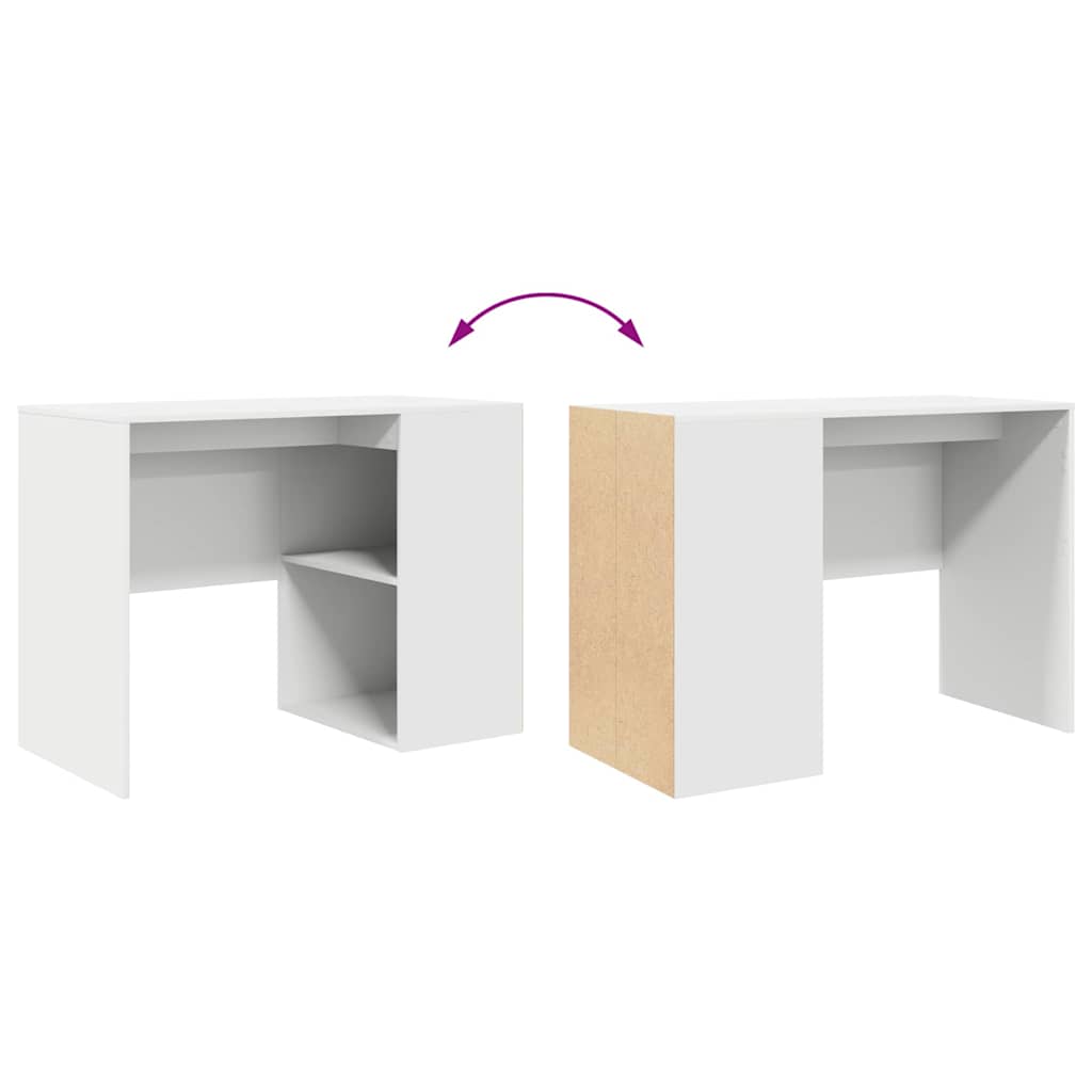 vidaXL Desk with Shelf White 102 x 50 x 75 cm Engineered Wood