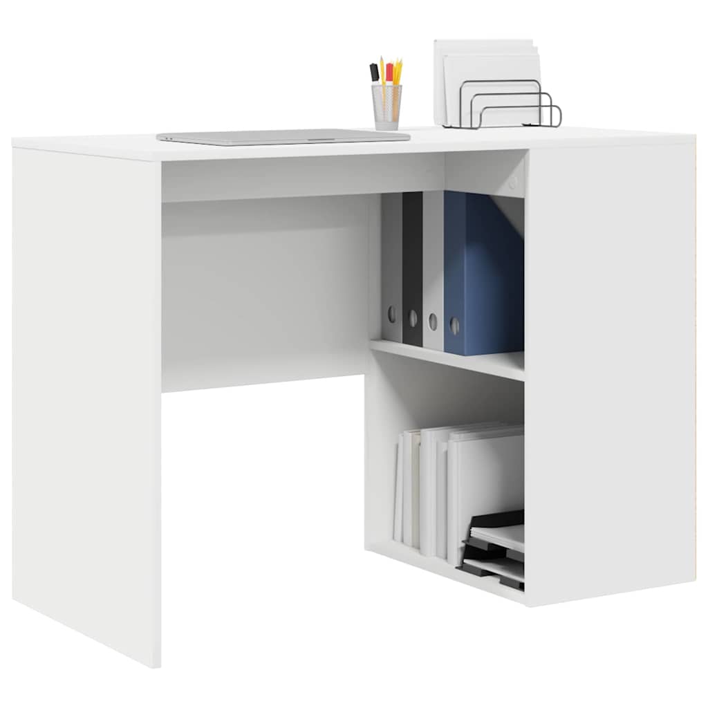 vidaXL Desk with Shelf White 102 x 50 x 75 cm Engineered Wood