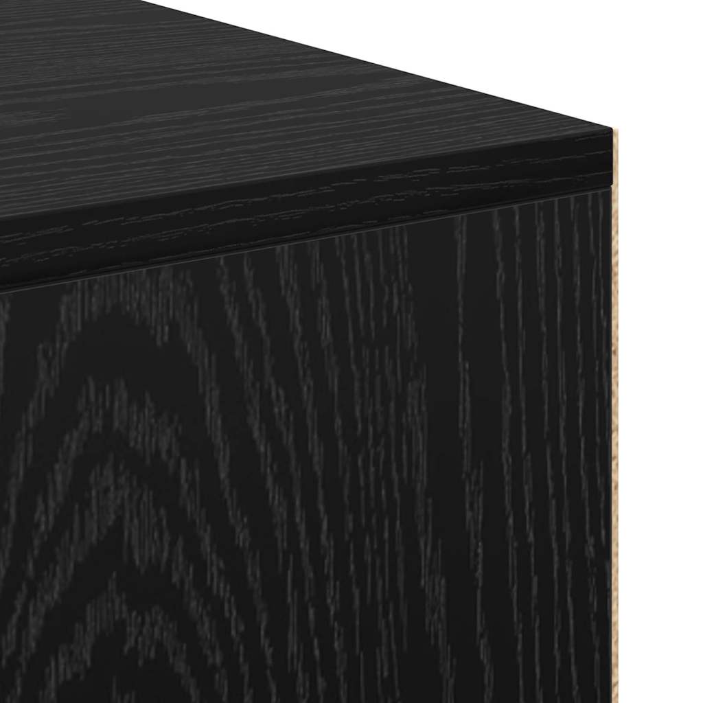 vidaXL Desk with Shelf Black Oak 102 x 50 x 75 cm Engineered Wood