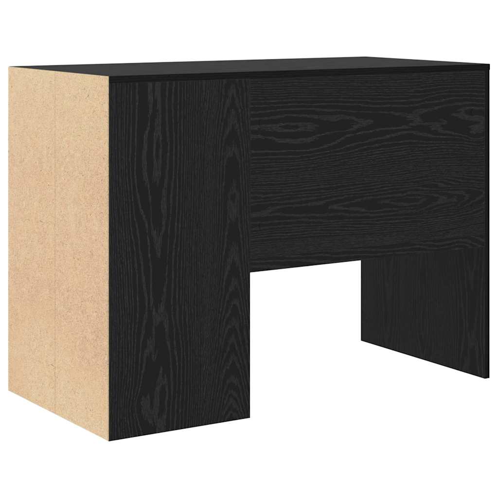 vidaXL Desk with Shelf Black Oak 102 x 50 x 75 cm Engineered Wood