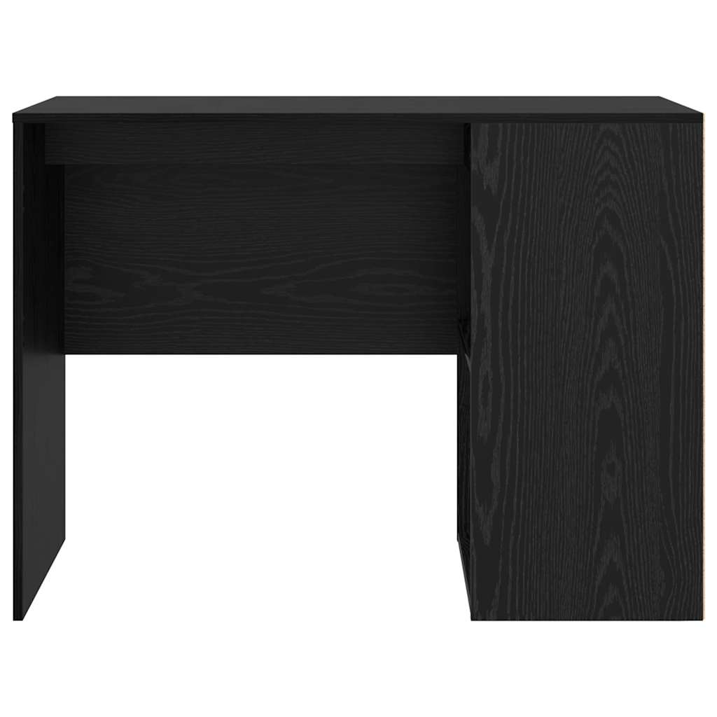 vidaXL Desk with Shelf Black Oak 102 x 50 x 75 cm Engineered Wood
