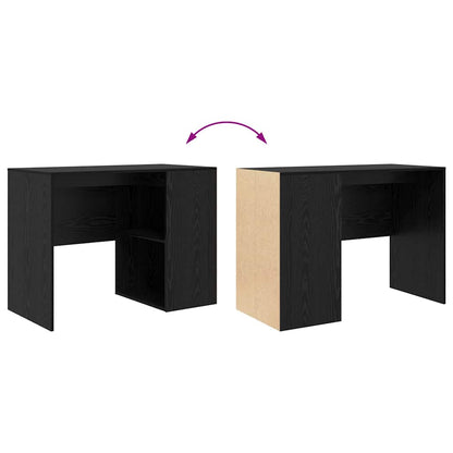 vidaXL Desk with Shelf Black Oak 102 x 50 x 75 cm Engineered Wood