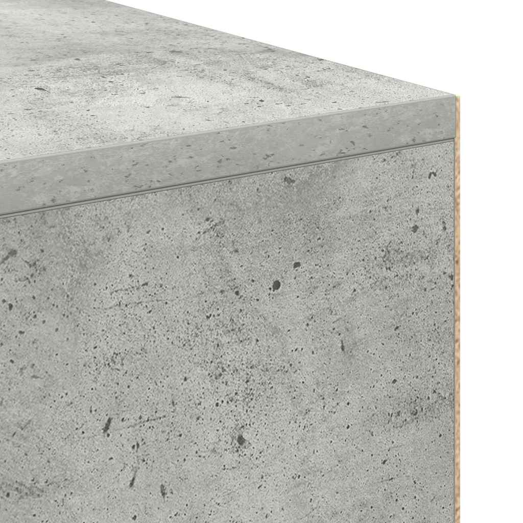 vidaXL Desk with Shelf Concrete Grey 102 x 50 x 75 cm Engineered Wood