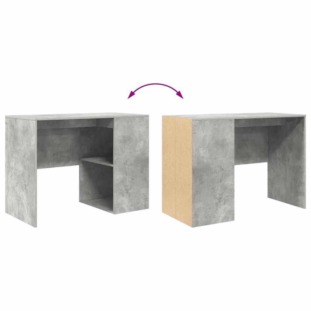 vidaXL Desk with Shelf Concrete Grey 102 x 50 x 75 cm Engineered Wood