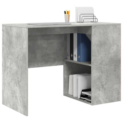 vidaXL Desk with Shelf Concrete Grey 102 x 50 x 75 cm Engineered Wood