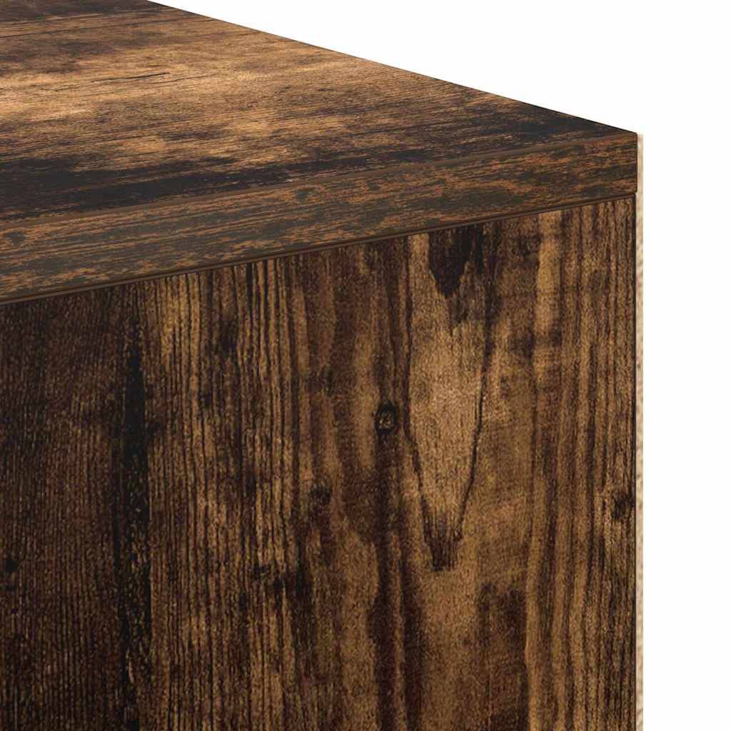 vidaXL Desk with Shelf Smoked Oak 102 x 50 x 75 cm Engineered Wood