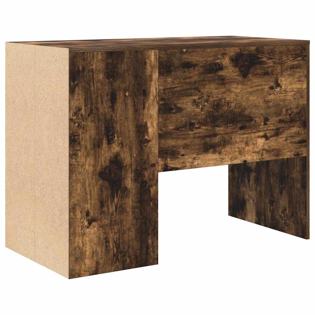 vidaXL Desk with Shelf Smoked Oak 102 x 50 x 75 cm Engineered Wood