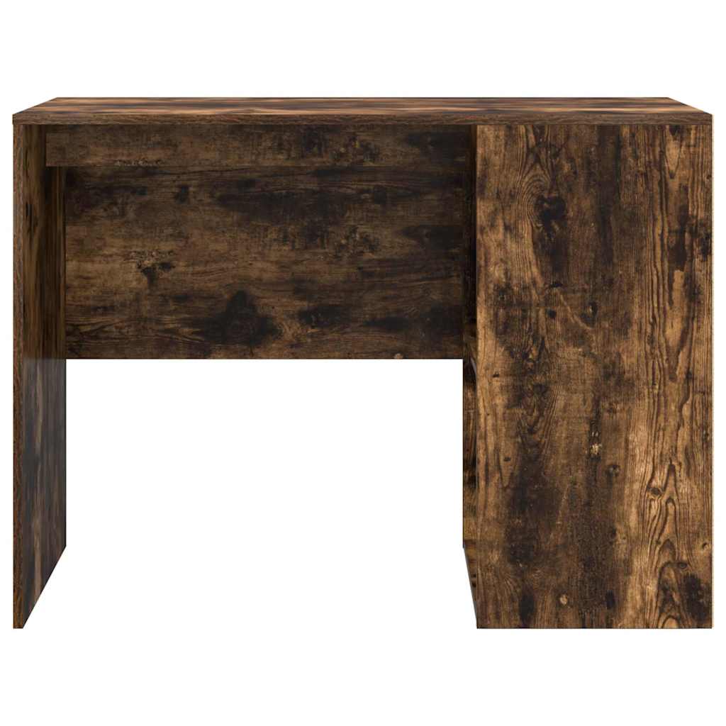 vidaXL Desk with Shelf Smoked Oak 102 x 50 x 75 cm Engineered Wood