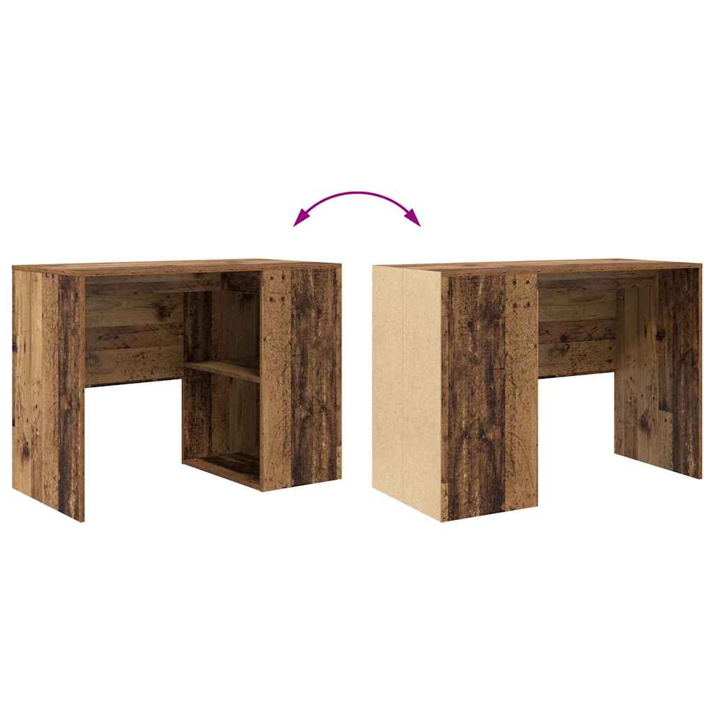 vidaXL Desk with Shelf Old Wood 102 x 50 x 75 cm Engineered Wood
