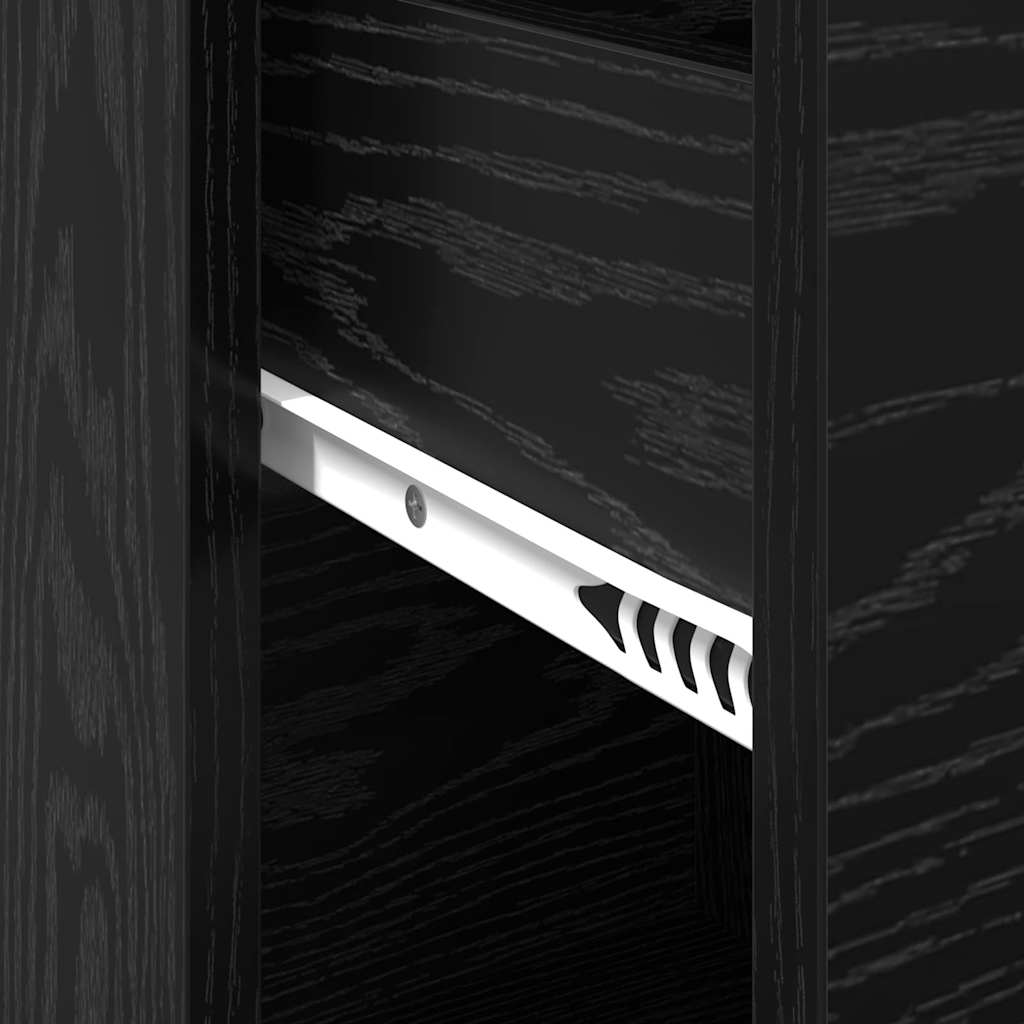 vidaXL Sideboard with Drawer Black Oak 38 x 34 x 75 cm