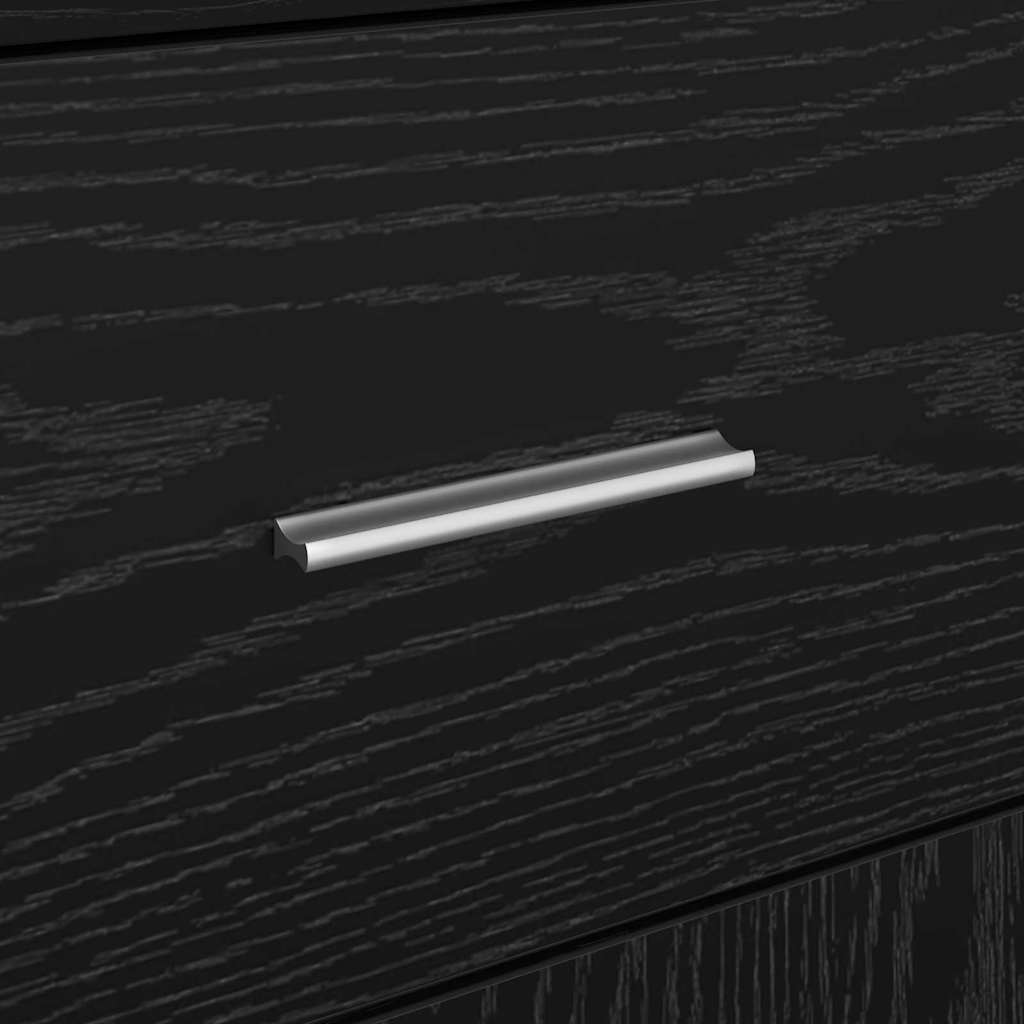 vidaXL Sideboard with Drawer Black Oak 38 x 34 x 75 cm