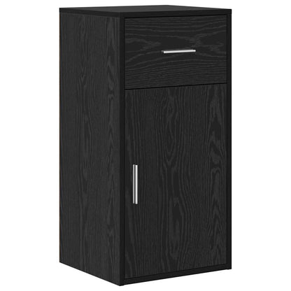 vidaXL Sideboard with Drawer Black Oak 38 x 34 x 75 cm