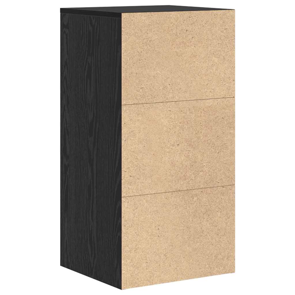 vidaXL Sideboard with Drawer Black Oak 38 x 34 x 75 cm