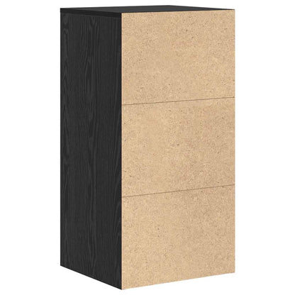 vidaXL Sideboard with Drawer Black Oak 38 x 34 x 75 cm