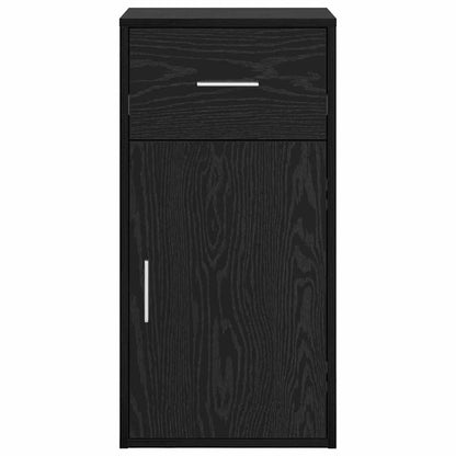 vidaXL Sideboard with Drawer Black Oak 38 x 34 x 75 cm
