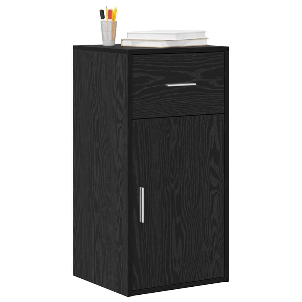 vidaXL Sideboard with Drawer Black Oak 38 x 34 x 75 cm