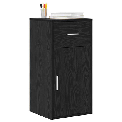 vidaXL Sideboard with Drawer Black Oak 38 x 34 x 75 cm