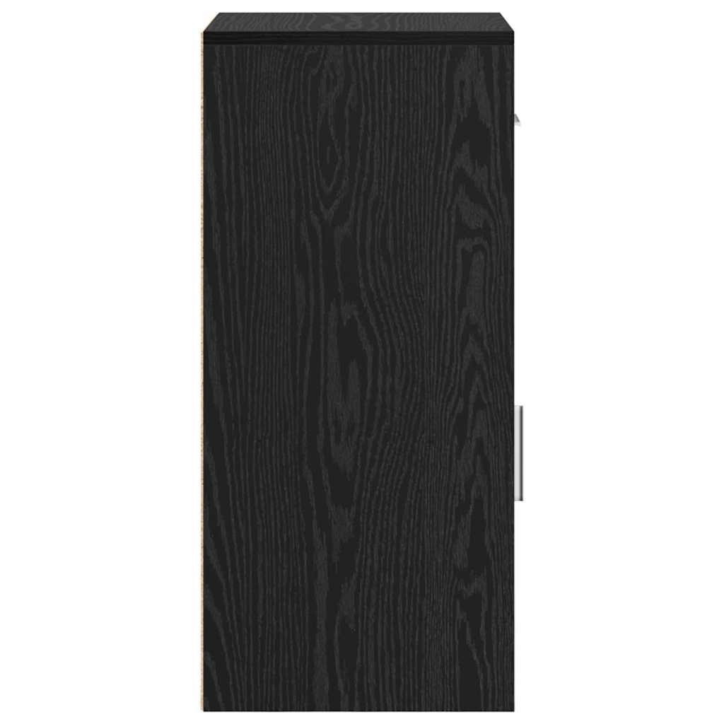 vidaXL Sideboard with Drawer Black Oak 38 x 34 x 75 cm