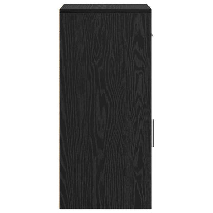 vidaXL Sideboard with Drawer Black Oak 38 x 34 x 75 cm