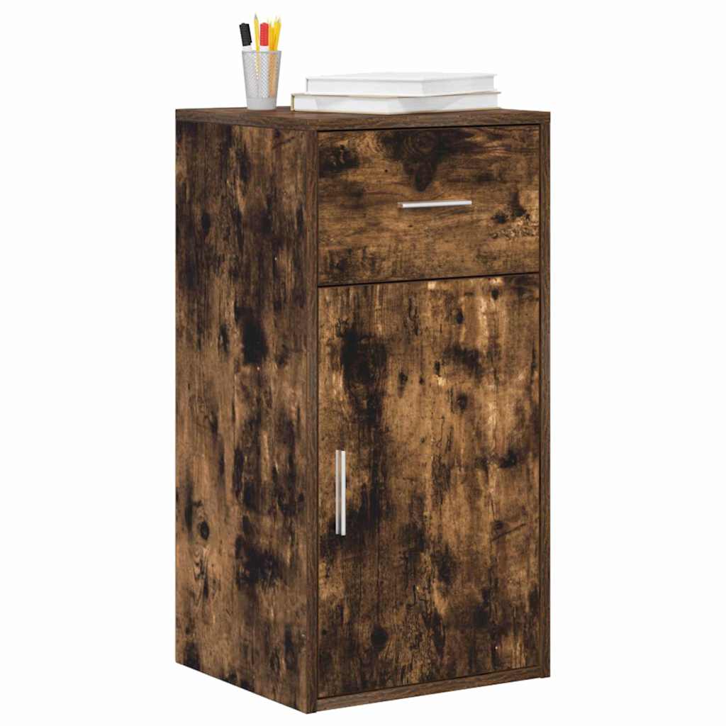 vidaXL Sideboard with Drawer Smoked Oak 38 x 34 x 75 cm