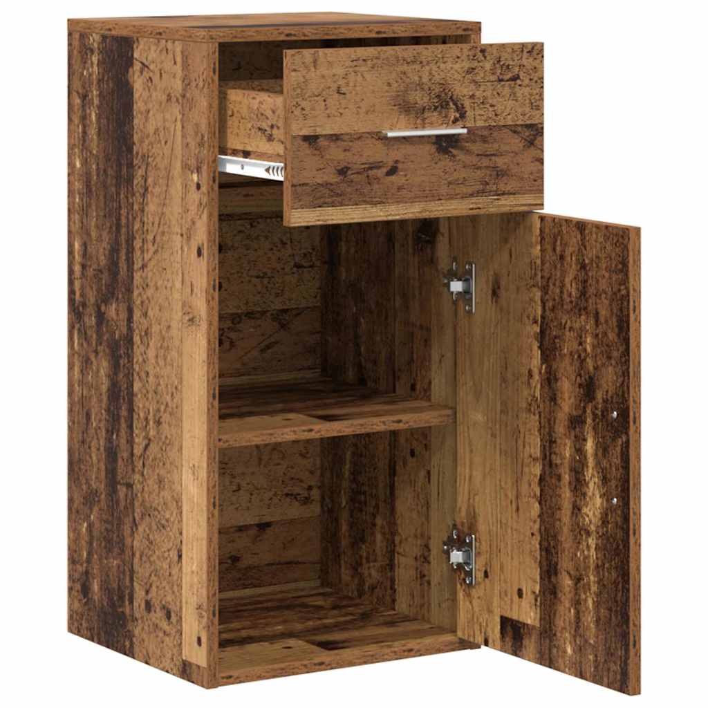 vidaXL Sideboard with Drawer Old Wood 38 x 34 x 75 cm