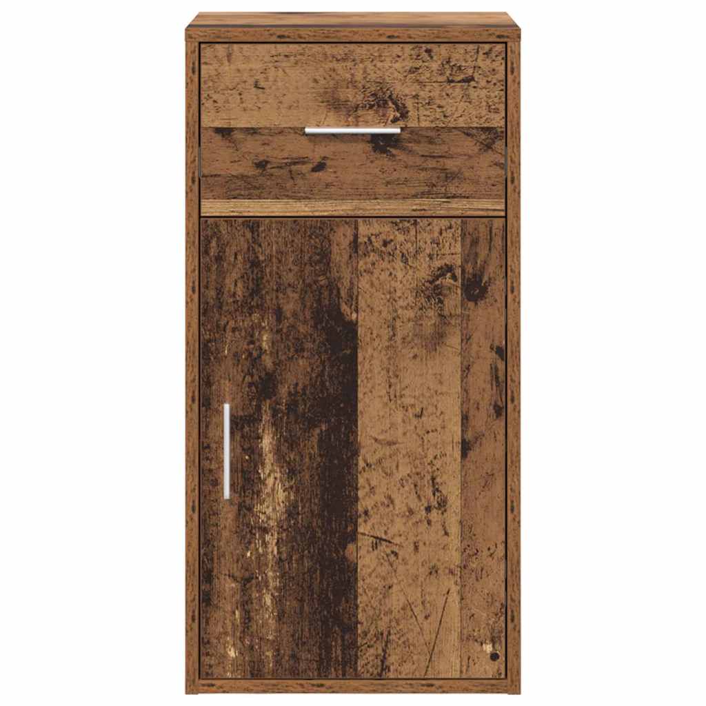 vidaXL Sideboard with Drawer Old Wood 38 x 34 x 75 cm