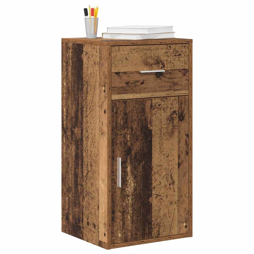 vidaXL Sideboard with Drawer Old Wood 38 x 34 x 75 cm