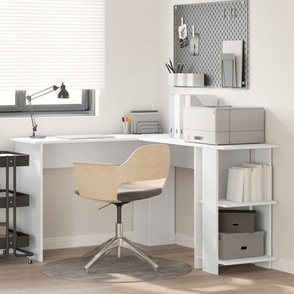 vidaXL Corner Desk White 140 x 113.5 x 75 cm Engineered Wood