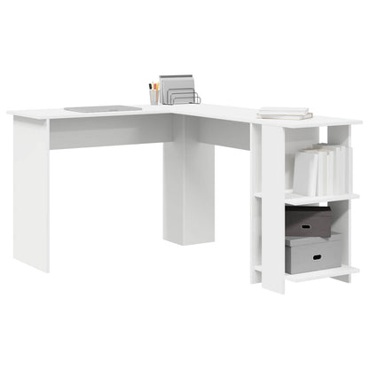 vidaXL Corner Desk White 140 x 113.5 x 75 cm Engineered Wood