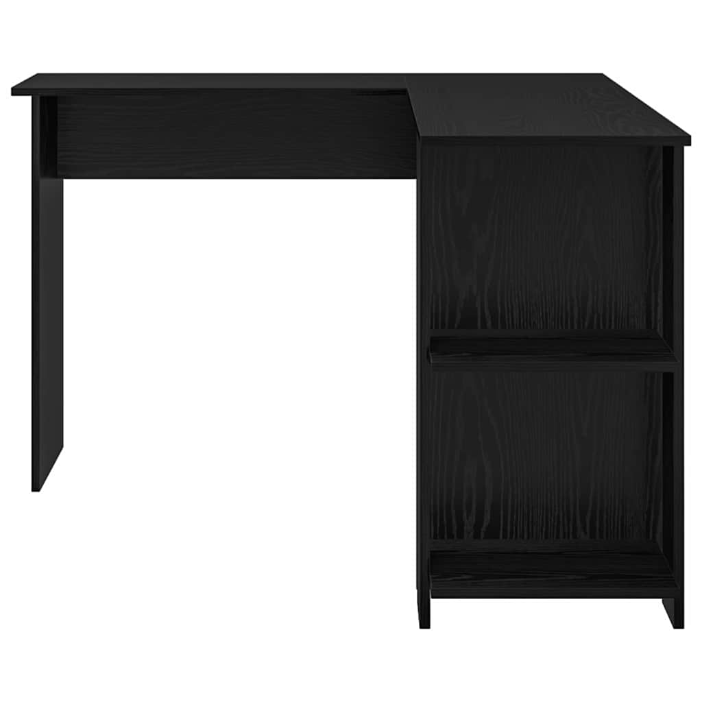 vidaXL Corner Desk Black Oak 140 x 113.5 x 75 cm Engineered Wood