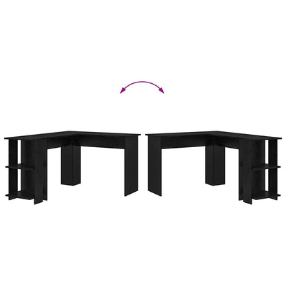 vidaXL Corner Desk Black Oak 140 x 113.5 x 75 cm Engineered Wood