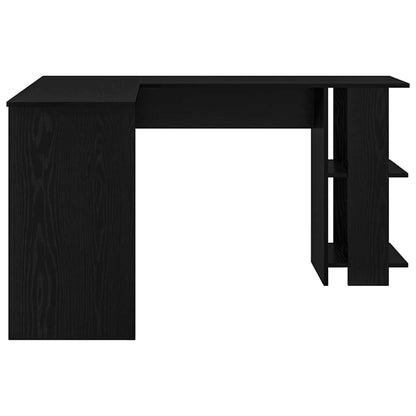 vidaXL Corner Desk Black Oak 140 x 113.5 x 75 cm Engineered Wood
