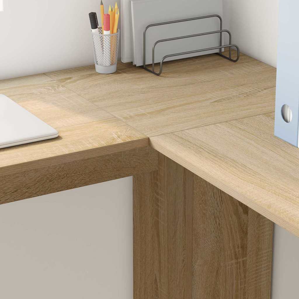 vidaXL Corner Desk Sonoma Oak 140 x 113.5 x 75 cm Engineered Wood