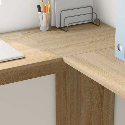 vidaXL Corner Desk Sonoma Oak 140 x 113.5 x 75 cm Engineered Wood