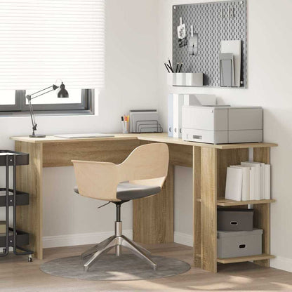 vidaXL Corner Desk Sonoma Oak 140 x 113.5 x 75 cm Engineered Wood