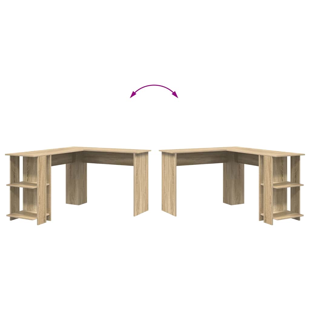 vidaXL Corner Desk Sonoma Oak 140 x 113.5 x 75 cm Engineered Wood