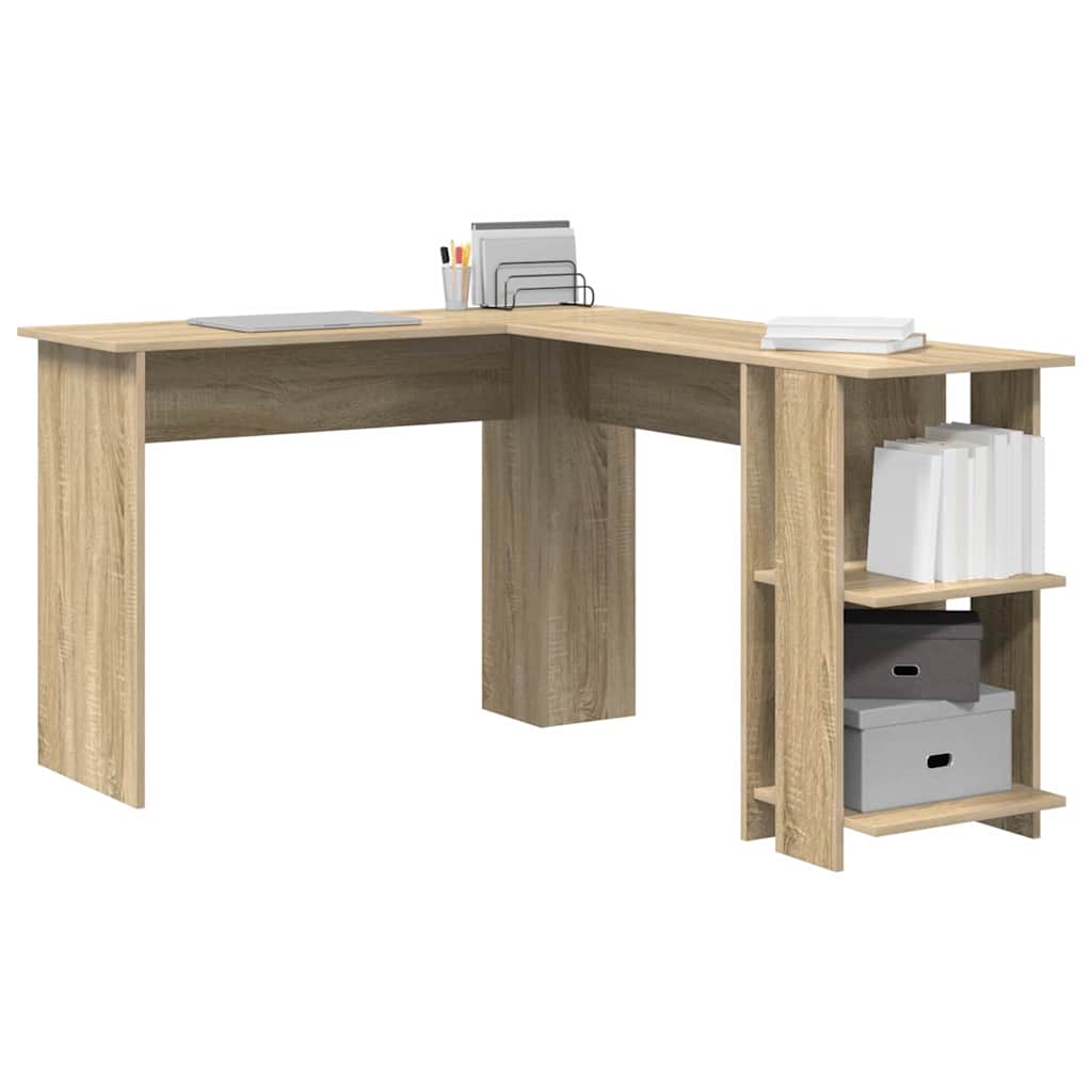 vidaXL Corner Desk Sonoma Oak 140 x 113.5 x 75 cm Engineered Wood