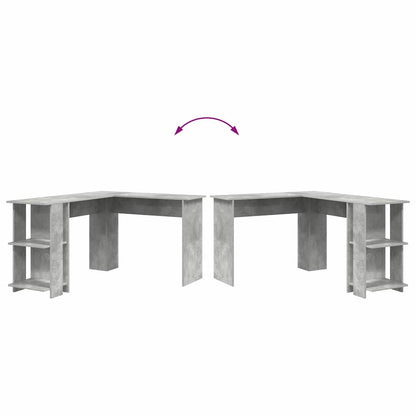 vidaXL Corner Desk Concrete Grey 140 x 113.5 x 75 cm Engineered Wood