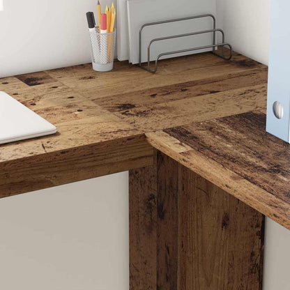 vidaXL Corner Desk Old Wood 140 x 113.5 x 75 cm Engineered Wood