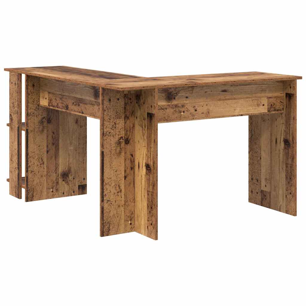 vidaXL Corner Desk Old Wood 140 x 113.5 x 75 cm Engineered Wood