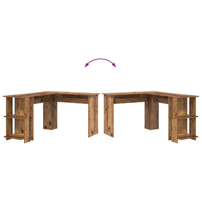 vidaXL Corner Desk Old Wood 140 x 113.5 x 75 cm Engineered Wood